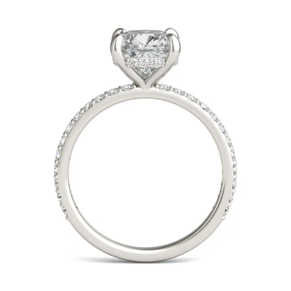 Cushion Custom Hidden Halo 3/4 Eternity Engagement Ring